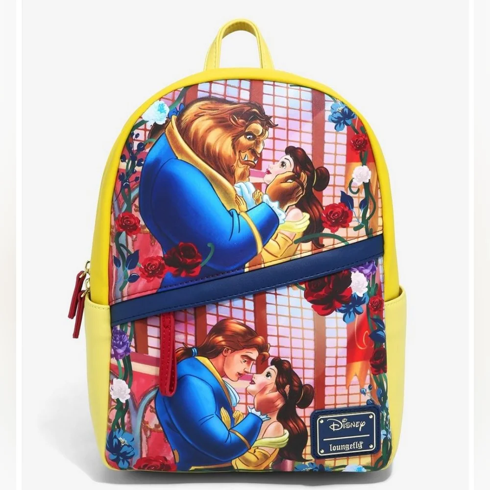 Loungefly Disney Beauty and the Beast Transformation Floral Mini Backpack